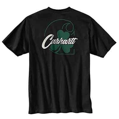 Carhartt Relaxed Fit Heavyweight Short-Sleeve Shamrock Graphic T-Shirt Camiseta, Black, S de los Hombres