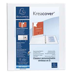 Carpeta exacompta canguro 4 anillas 16 mm din a4+ carton forrado polipropileno personalizable 3 bolsillos