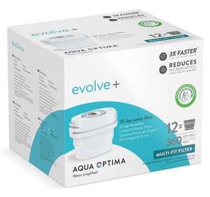 Cartucho de filtro de agua Aqua Optima - Evolve+ paquete de 12 (suministro para 12 meses), sistema de filtración en 5 etapas