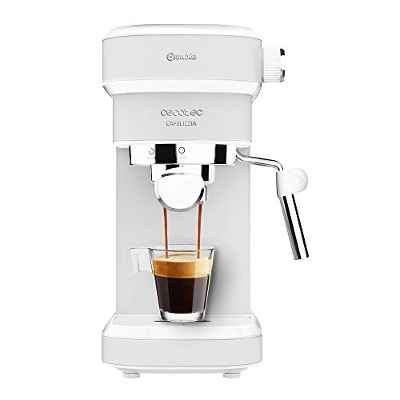 Cecotec Cafetera Express Cafelizzia 790 White.Sistema de rápido Calentamiento, 20 Bares, Modo Auto para 1 y 2 cafés, vaporizador orientable,depósito 1,2 litros Título