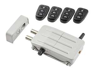 Cerradura de Seguridad Invisible para Puerta con 4 mandos, antirrobo, Anti okupas, Plata