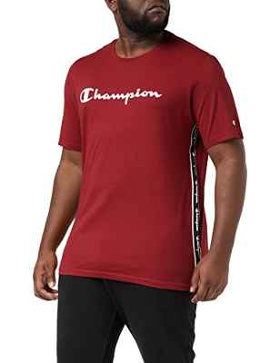 Champion American Tape-Big Logo S-S Camiseta, Rojo (Carmín), XXL para Hombre