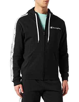 Champion American Tape Full Zip, Sudadera con capucha, para Hombre, Negro, M