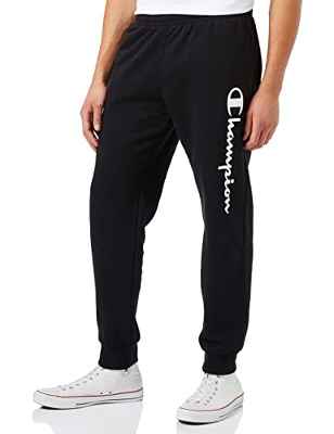 Champion Legacy Classic Logo Rib Cuff, Pantalones de vestir para Hombre, Negro, XL