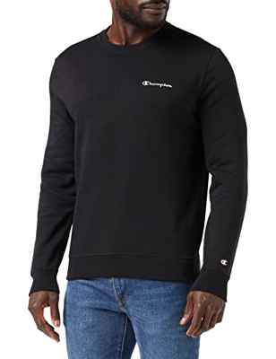 Champion Legacy Classic S Logo Crewneck, Sudadera para Hombre, Negro, M