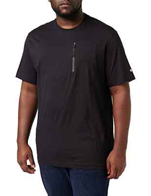 Champion Legacy X-Pro Zip Pocket S/S Camiseta, Negro, M para Hombre