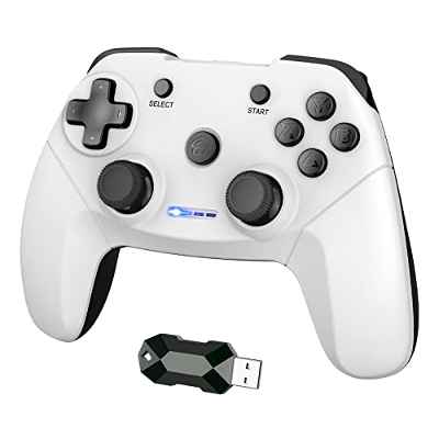 CHEREEKI PS3 Controller PC, 2.4G Wireless PS3 Controller, Wireless Controller für PC Windows 11/10/8.1/8/7/XP/Steam mit Dual Vibration/Liner Trigger/8H Playtime (Camuflaje)