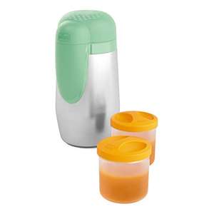 Chicco Biberón y comida para bebés de acero inoxidable Stay Warm con 2 recipientes