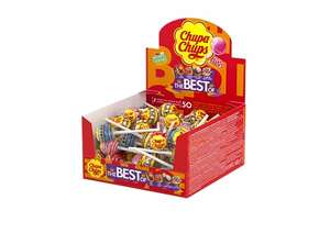 Chupa Chups Original, Caramelo con Palo de Sabores Variados, Display de 50 unidades de 12 gr. (Total 600 gr.)COMPRA RECURRENTE