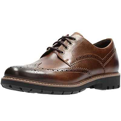 Clarks Batcombe Wing, Zapatos de Cordones Derby Hombre, Marrón (Dark Tan Leather), 41.5 EU
