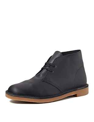 Clarks Desert Boot Bushacre 3, Botas Hombre, Negro (Black Leather), 46 EU