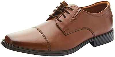 Clarks Tilden Cap, Zapatos de Cordones Derby Hombre, Marrón (Dark TanLea), 41 EU