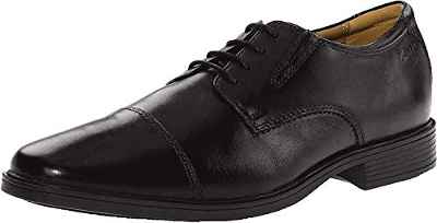 Clarks Tilden Cap, Zapatos de Cordones Derby para Hombre, Negro (Black Leather), 41.5 EU