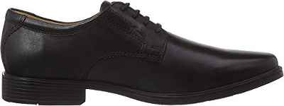 Clarks Tilden Plain, Zapatos Derby para Hombre, Negro (Black Leather), 43 EU
