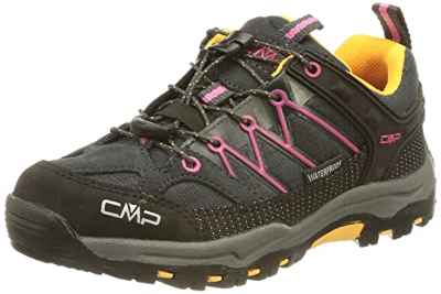 CMP Kids Rigel Low Trekking Shoe WP, Zapatillas de Senderismo, Antracite-Bouganville, 34 EU