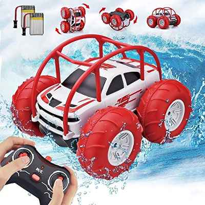 Coche Teledirigido, Rotación Volteo de 360°y 60 Minutos Tiempo de Juego, 4WD RC Coche de Alta Velocidad de Acrobacias, 2.4GHz Coche de Juguete Batería Recargable y Luz LED, Regalo para Niños 3-12 Años