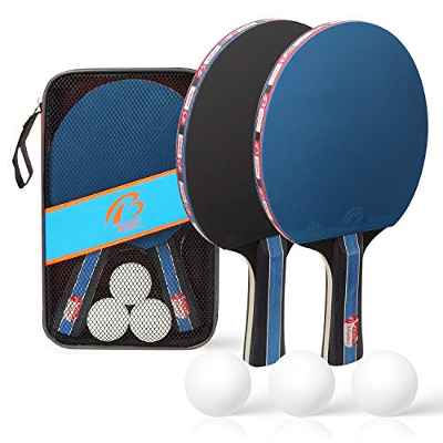 COCITY Sets de Ping Pong, Sets de Raquetas de Tenis de Mesa 2 Palas Ping Pong y 3 Pelotas Ping Pong, et Raqueta de Ping Pong en una Bolsa de, Ideal para Actividades al Aire Libre en Interiores