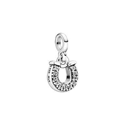 Colgante Pandora ME My Lucky Horseshoe hecho de plata de ley con circonitas cúbicas, compatible con pulseras de la colección Pandora ME. (0,7 x 0,2 x 0,7 cm)