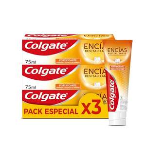 Colgate Encías Revitalizante Fortificante, Pasta de Dientes, Protección Encías, Cuidado Diario Antibacteriano, Pack 3 Uds x 75ml