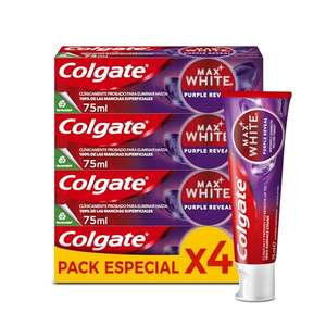 Colgate Max White Purple Reveal X4 + cupón 2,84€
