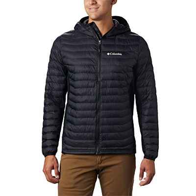 Columbia 1773271 POWDER LITE LIGHT HOODED JACKET, Chaqueta con capucha, Hombre, Aislamiento sintético Hi-Loft, Negro (Black), Talla M