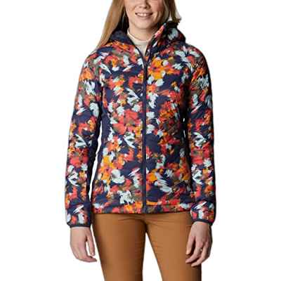 Columbia Powder Pass Chaqueta con Capucha para Mujer, Nocturnal Typhoon Blooms, Nocturnal, XS