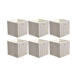 Cubos organizadores de tela plegables 6ud con ojales ovalados topo (26,7 x 26,7 28 cm,) VARIOS COLORES