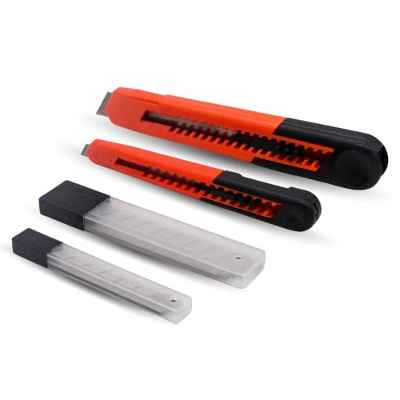 Cutter Profesional con cuchillas separables, retractil y ajustable Juego de cutter antideslizante de 18mm y 9mm con cuchillas de recambio Cortadores multiusos para distintos materiales