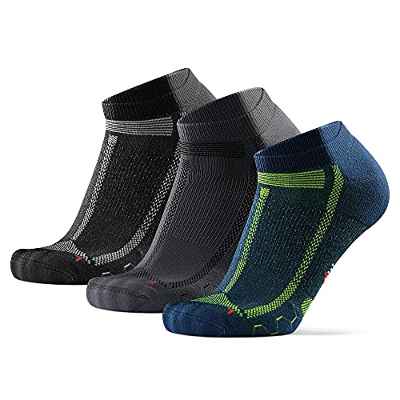 DANISH ENDURANCE Long Distance Low-Cut Running Socks for Men & Women (Multicolor (1x Azul/Amarillo, 1x Gris/Negro, 1x Negro/Gris), 39-42)