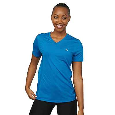 DANISH ENDURANCE Women Workout T-Shirt, Breathable Fitness Top (Azul Brillante, XL)