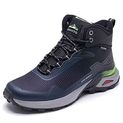 Dannto Botas de Senderismo para Hombre, Zapatillas Altas de Trekking Zapatos de Montaña Escalada Aire Libre Calzado Ligero Antideslizantes Sneakers(Azul,45)