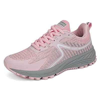 Dannto Mujer Zapatillas de Deporte Hombres Running Zapatos para Correr Gimnasio Sneakers Deportivas Padel Transpirables Montaña(Rosa B,38)