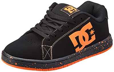 DC Shoes Gaveler-Zapatillas de Piel, Hombre, Negro, Naranja, 44 EU