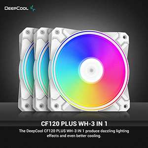 DeepCool CF120 PLUS Blanco - 3 Ventiladores ARGB de 120mm para Cajas de PC,Controlador RGB Incluido