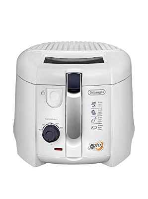 De'Longhi F28211.W1- Freidora RotoFry, 1800 W, 1,2 litros, acero inoxidable, blanca