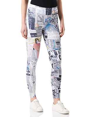 Desigual Legging_Any News Leggings, Blanco, M para Mujer