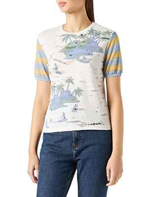 Desigual TS_Hawai Camiseta, White, L De Las Mujeres