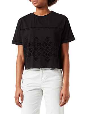 Desigual TS_Padel Camiseta, Black, L De Las Mujeres