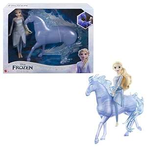 Disney Frozen 2 Elsa y Nokk Muñeca rubia con vestido y caballo de juguete, +3 años (Mattel HLW58)