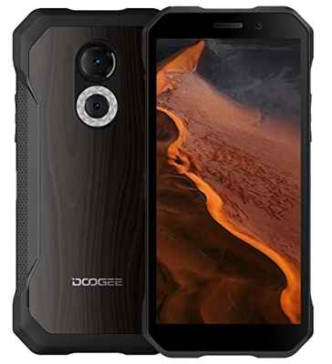 DOOGEE Android 12 Móvil Robusto S61 Pro, Helio G35 2.3GHz 6GB+128GB, Cámara de Visión Nocturna 48MP, IP68 Smartphone Resistente Antigolpes, Impermeable, 6.0’’ HD+, Dual SIM, GPS NFC Grano de Madera