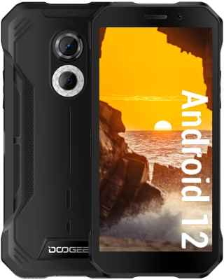 DOOGEE S51 [2023] Movil Resistente, Android 12 Smartphone Barato, 4GB+64GB (512GB SD) 12MP Doble Cámara, 5180mAh Batería Telefono Movil Todoterreno 6" HD Pulgadas, IP68 IP69K/NFC/GPS/WIFI-Negro