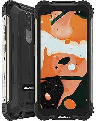 DOOGEE S58 Pro Móvil Resistente Agua y Golpes 6 GB RAM + 64 GB ROM, 5180mAh, 4G Telefono Movil Android 10, Cámara Triples 16MP, 5.7" HD Pulgada, IP68 IP69K Movil Todoterreno, NFC/GPS, Face ID -Negro