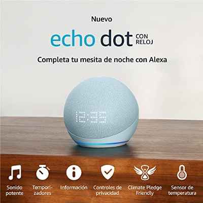 Echo Dot (5.ª generación, modelo de 2022) con reloj | Altavoz intelige