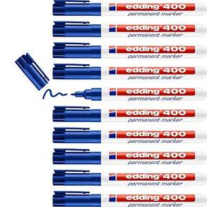 Edding 400 marcador permanente - azul - 10 rotuladores - punta fina redonda 1 mm (ojo cantidad mínima 2)