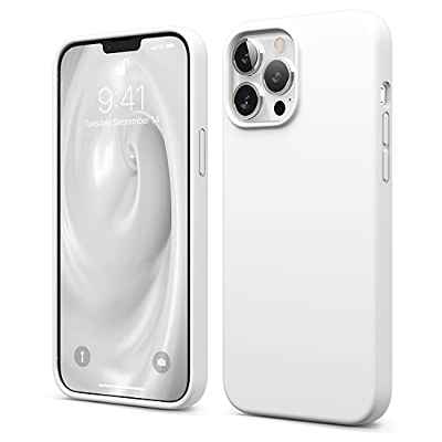 elago Silicona Líquida Funda Compatible con iPhone 13 Pro MAX Case (6.7"), Silicona Premium, Protección Completa - Prueba de Golpes, Anti-Arañazos Revestimiento de Microfibra Suave (Blanco)