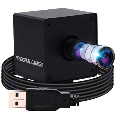 ELP Webcam Ultra HD 4K con objetivo sin detector, mini cámara web compatible con 3840 x 2160 @ 30 fps, 2160P USB Videoconferencia Webcams para Mac/Windows/Linux/Raspberry Pi USB4KHDR01-KL100