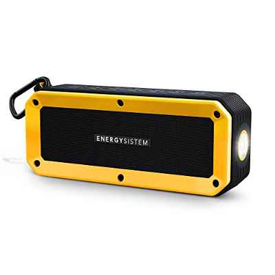 Energy Sistem Outdoor Box Bike - Altavoz con Bluetooth (10 W, con Soporte de Bicicleta, microSD, Radio FM, Linterna, Resistente al Agua) Color Negro y Amarillo