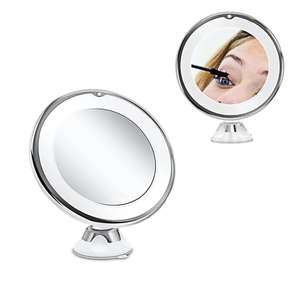 Espejo de maquillaje giratorio y ajustable con Luz LED