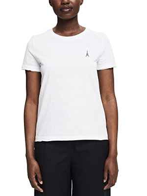 Esprit 052ee1k353 Camiseta, 100/White, XL para Mujer