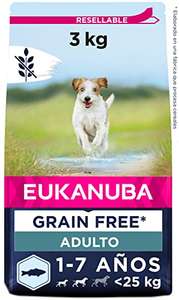 Eukanuba Grain Free Alimento para Perros Adultos de Raza Pequeña y Mediana, Receta Baja en Alérgenos, 3 kg